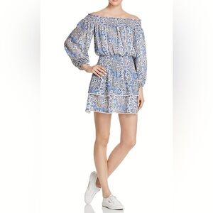 Parker Kara Blue Floral Off-Shoulder Dress